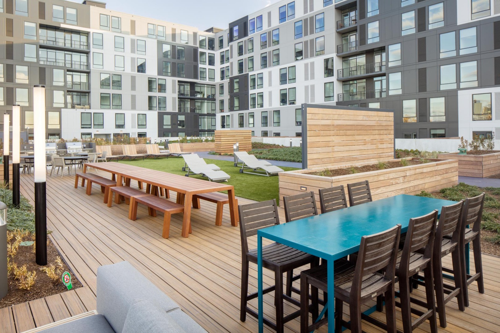 Rooftop dining tables