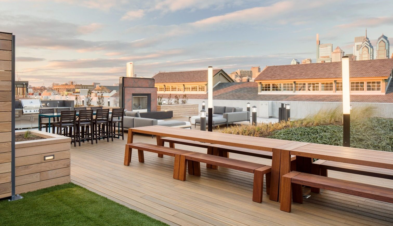 Rooftop dining tables