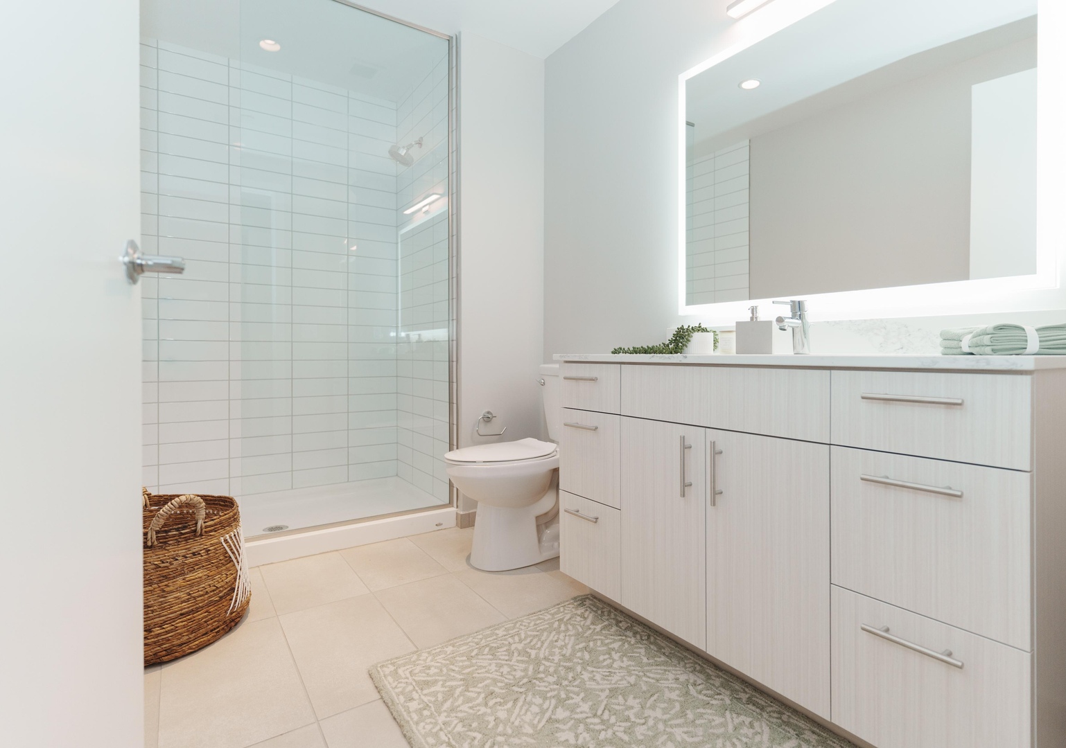 Bedroom with shower